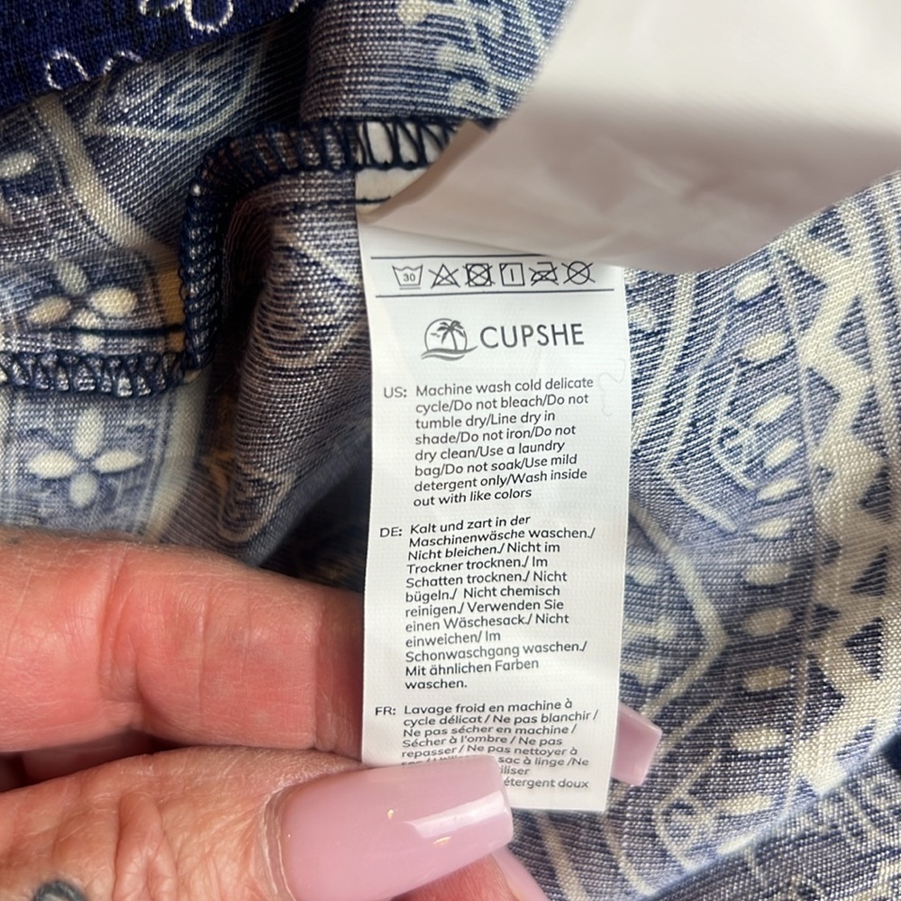 CUPSHE Take the Plunge Paisley Mini Dress SZ XL - Picture 12 of 16